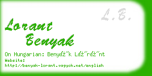 lorant benyak business card